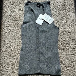 NWT Theory navy melange ribbed tank/vest - sz M